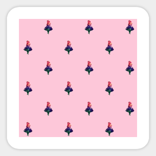 Alice in Wonderland - soft pink rainbow print Sticker